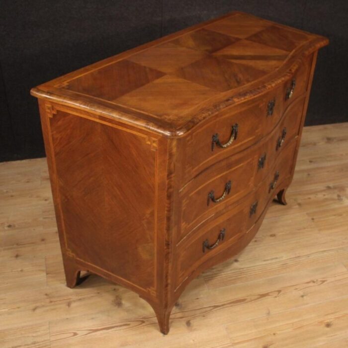 vintage italian louis xv style inlaid commode 1950s 2109