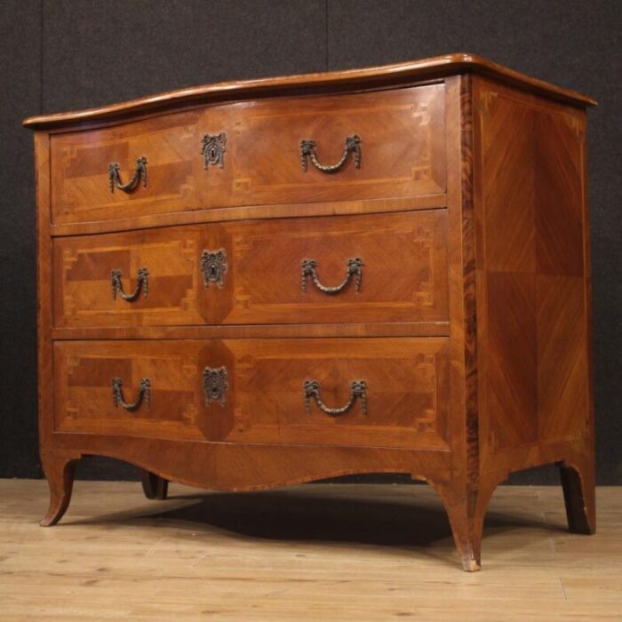 vintage italian louis xv style inlaid commode 1950s 8858