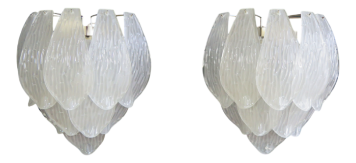 vintage italian murano glass wall sconces 1990 set of 2 2607