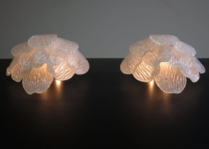 vintage italian murano glass wall sconces 1990 set of 2 9774