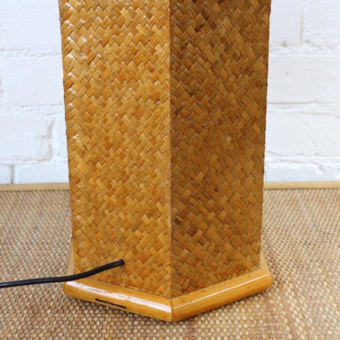 vintage italian rattan bamboo table lamp 1970s 11