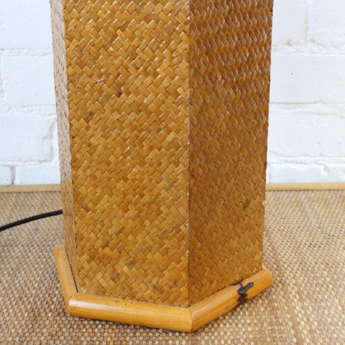 vintage italian rattan bamboo table lamp 1970s 9