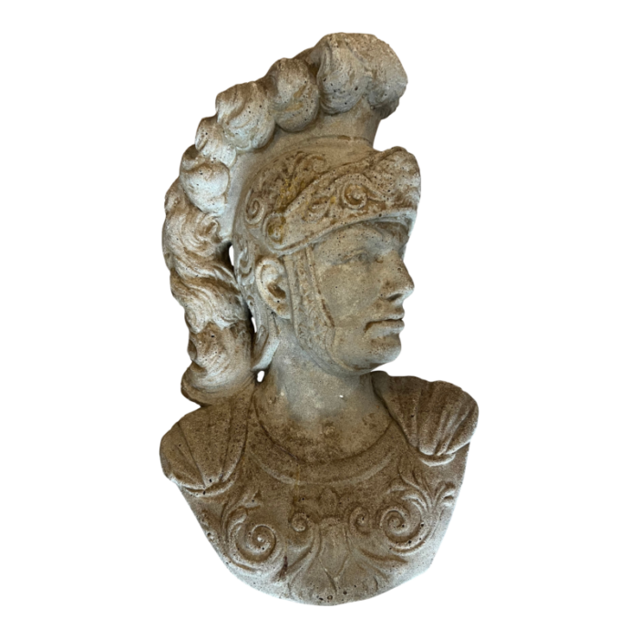 vintage italian roman bust hand plate concrete sculpture 2186