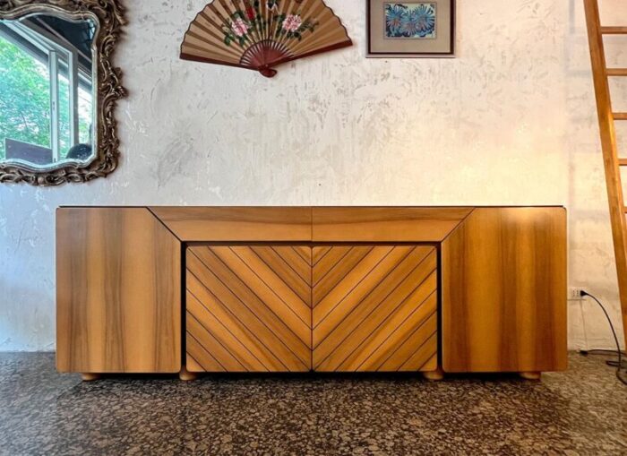 vintage italian sideboard in american walnut 1970s 1010