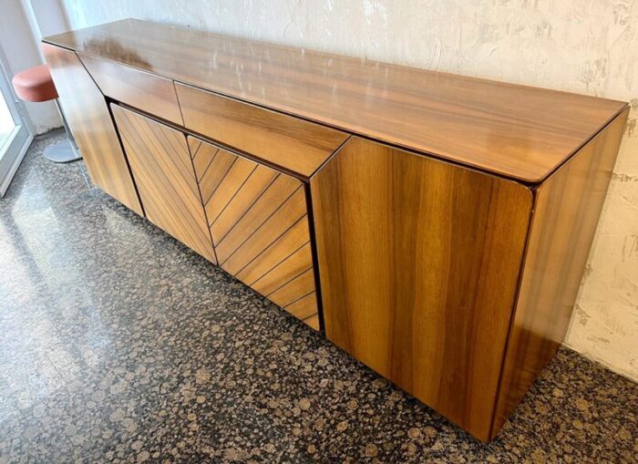 vintage italian sideboard in american walnut 1970s 1637