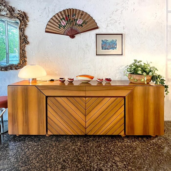 vintage italian sideboard in american walnut 1970s 6558