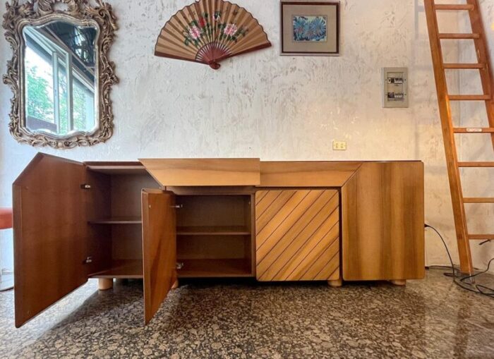 vintage italian sideboard in american walnut 1970s 9923