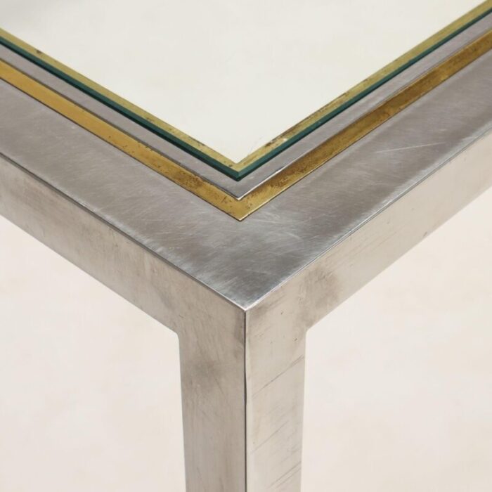 vintage italian table in steel 1970s 0008