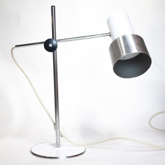 vintage italian white aluminium desk lamp from prova 1960s 2