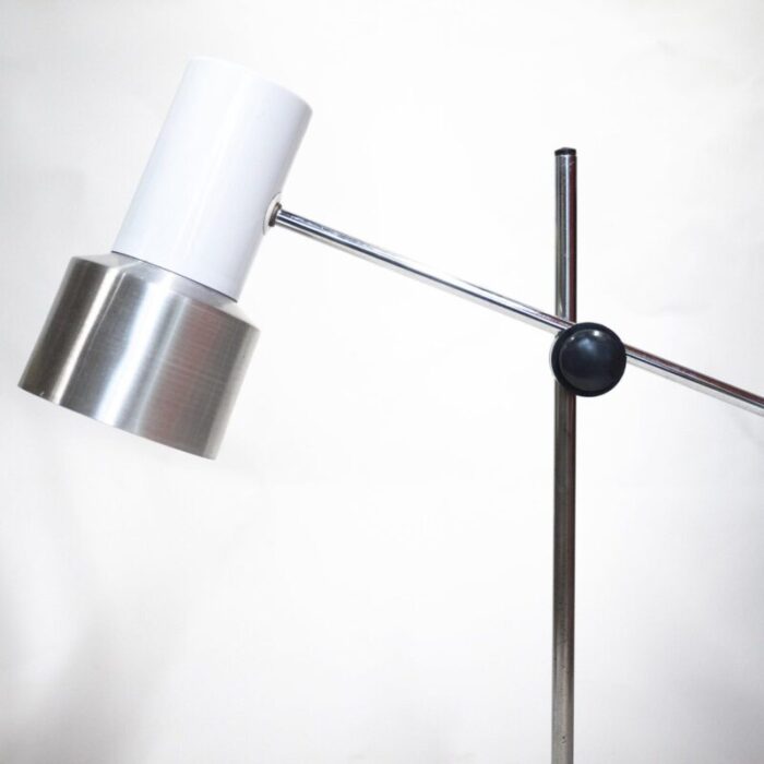 vintage italian white aluminium desk lamp from prova 1960s 6