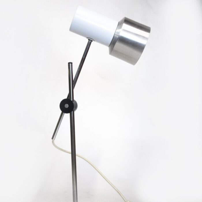 vintage italian white aluminium desk lamp from prova 1960s 8