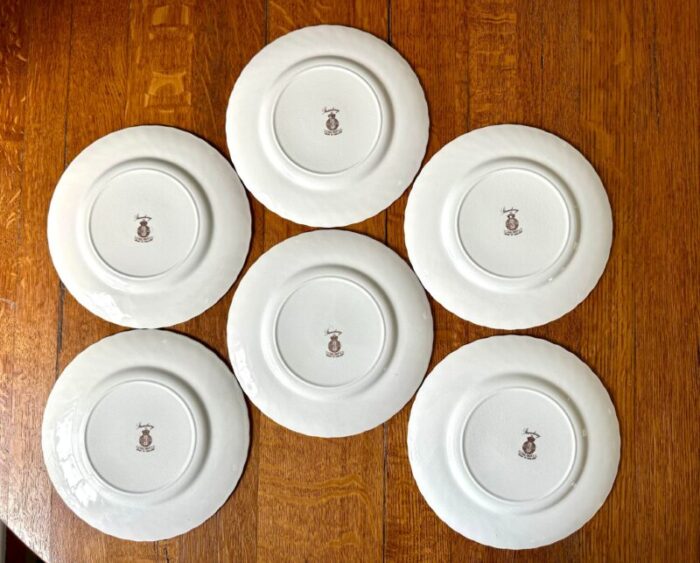 vintage james kent strawberry and butterflies salad plates set of 6 6219