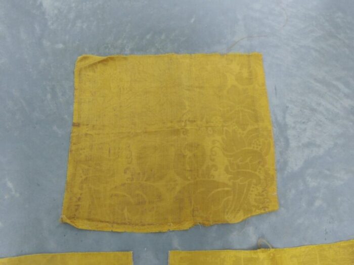 vintage large scale gold woven silk damask panels set of 3 2256