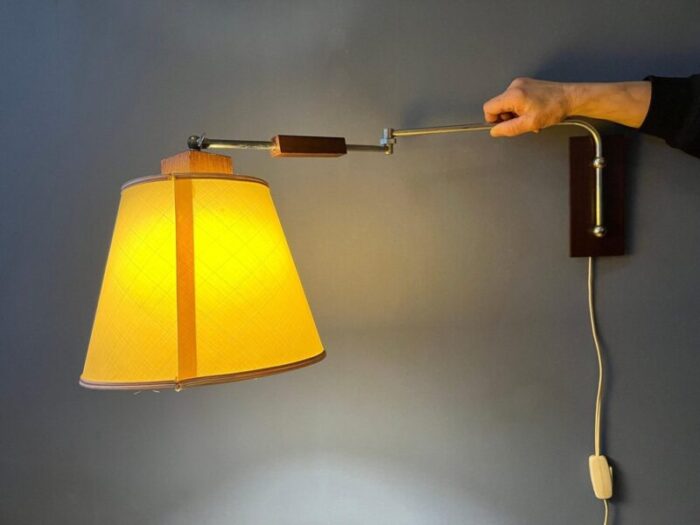 vintage mid century wooden wall lamp 6