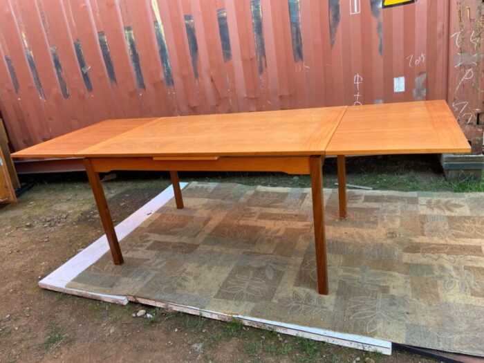 vintage modern teak danish dining extendable table 4808