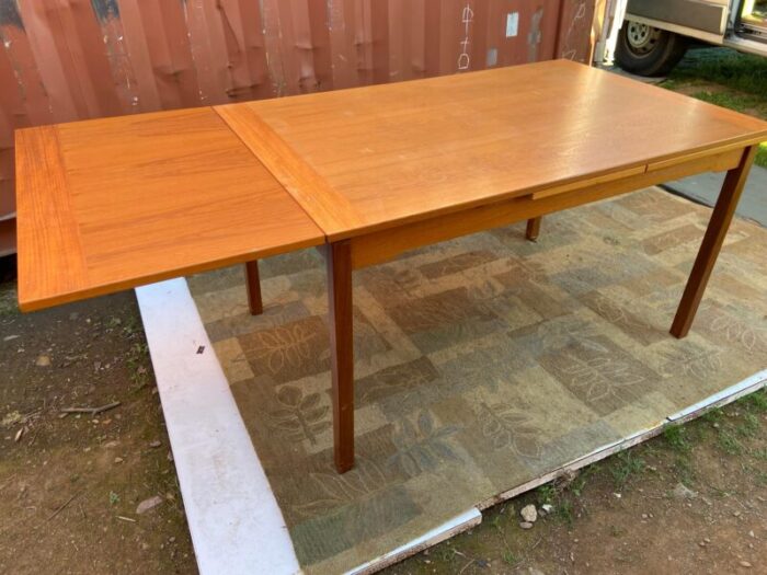 vintage modern teak danish dining extendable table 4975