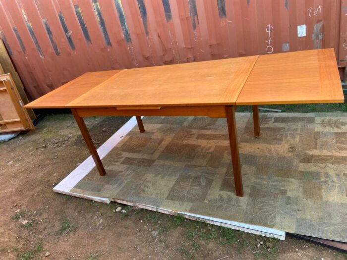 vintage modern teak danish dining extendable table 6470