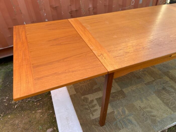 vintage modern teak danish dining extendable table 6790