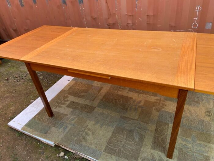 vintage modern teak danish dining extendable table 7970