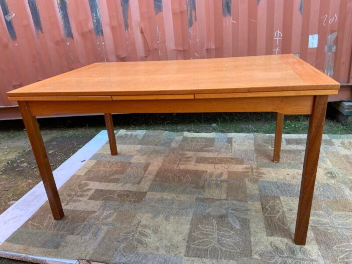 vintage modern teak danish dining extendable table 9791