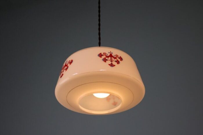 vintage opaline glass pendant lamp 8