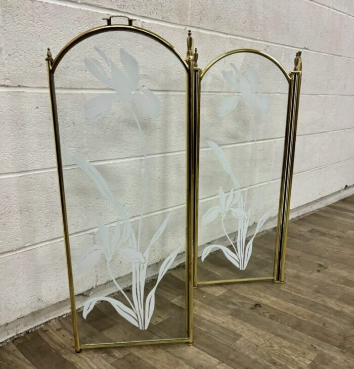 vintage post modern art deco hollywood regency fireplace fender fireplace screen 0150