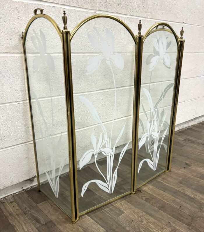 vintage post modern art deco hollywood regency fireplace fender fireplace screen 0543