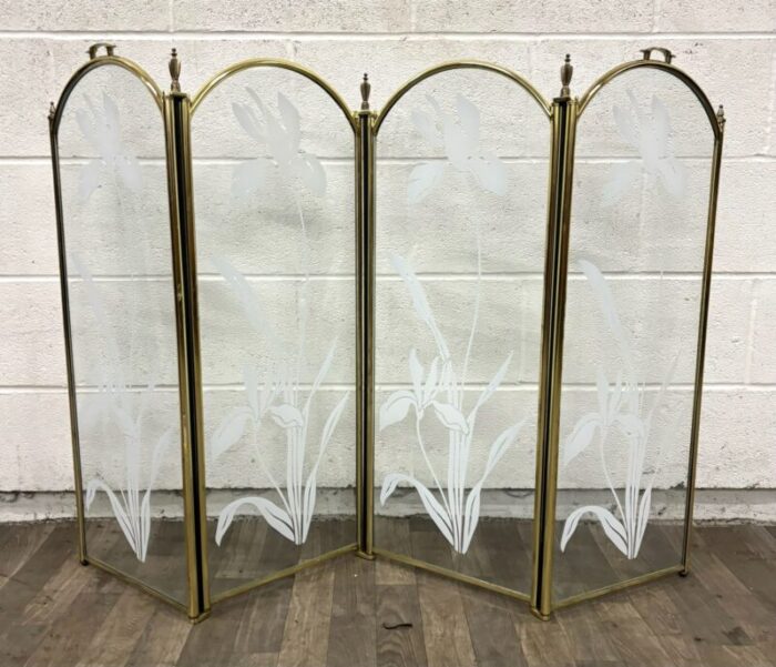 vintage post modern art deco hollywood regency fireplace fender fireplace screen 1775