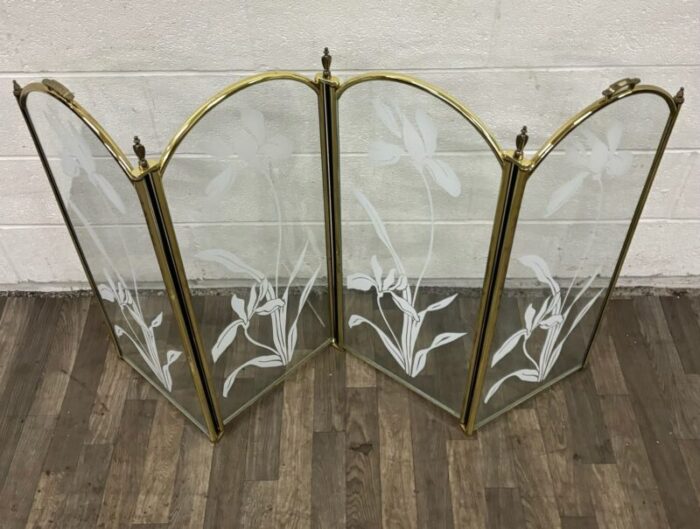 vintage post modern art deco hollywood regency fireplace fender fireplace screen 5699