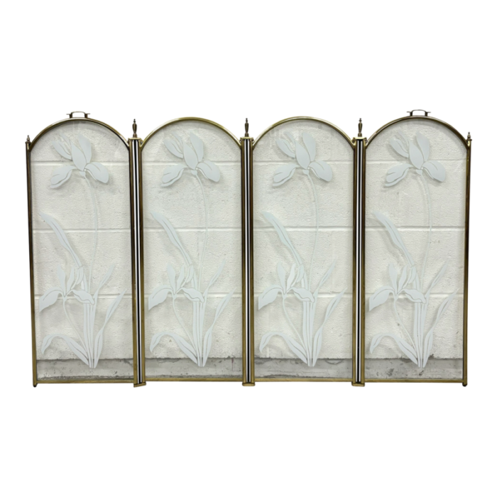 vintage post modern art deco hollywood regency fireplace fender fireplace screen 7759