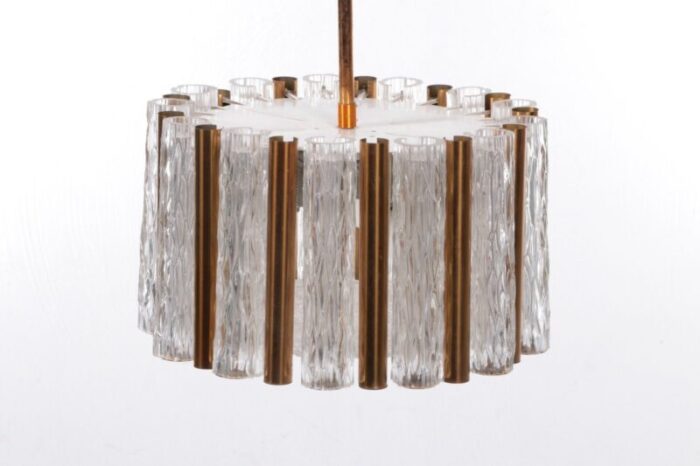 vintage round crystal ice glass chandelier from kaiser idell kaiser leuchten 1960s 3