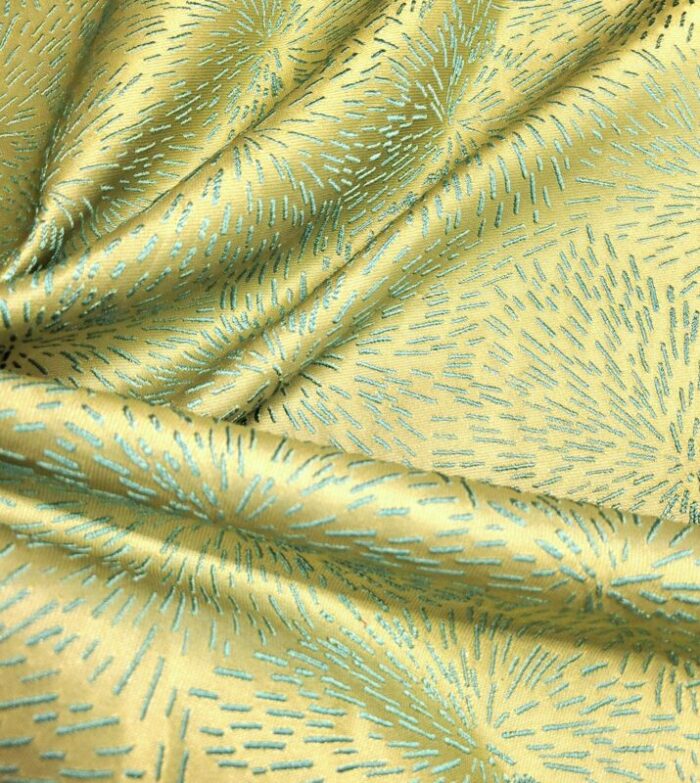 vintage scalamandre starburst seafoam embroidered silk blend satin 5 yards 5082