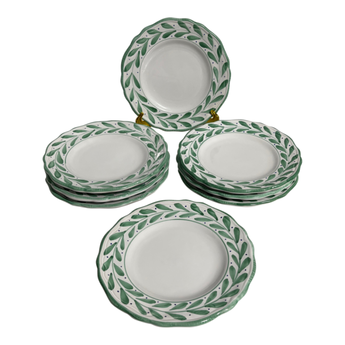 vintage set of 8 fortebraaccio ceramiche salad or dessert plates 0645