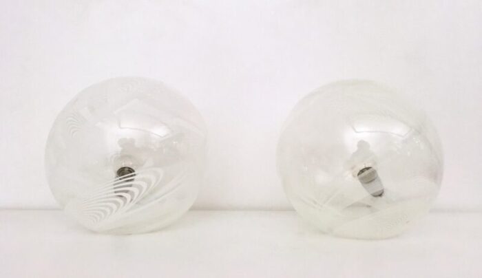 vintage spheric murano glass table lamps by lino tagliapietra for la murrina set of 2 2720