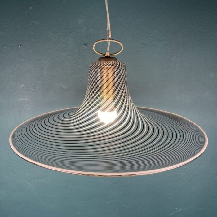 vintage swirl murano pendant lamp italy 1970s 4