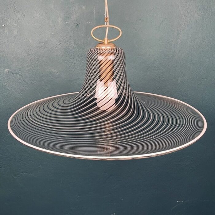 vintage swirl murano pendant lamp italy 1970s 5