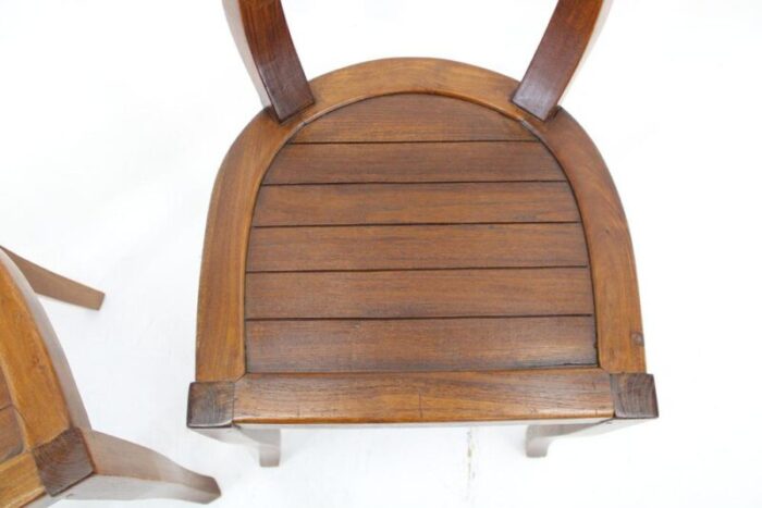 vintage teak chairs 1980s set of 2 0967