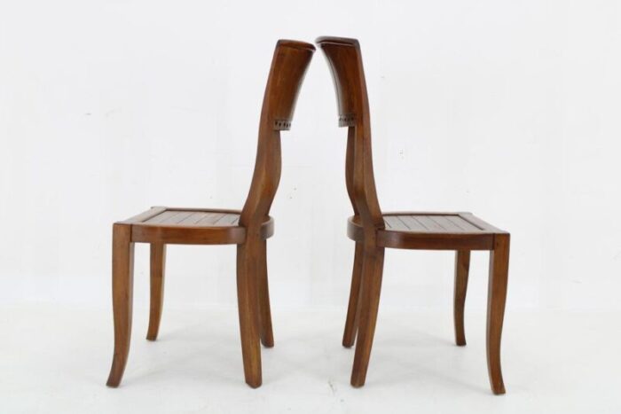 vintage teak chairs 1980s set of 2 2506