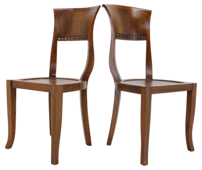 vintage teak chairs 1980s set of 2 5157