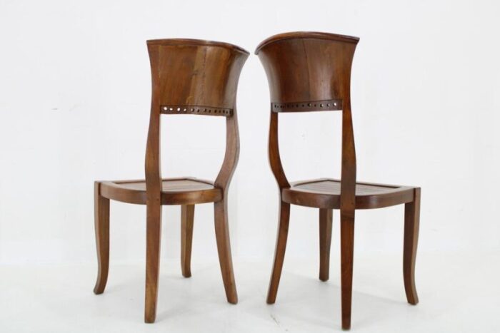 vintage teak chairs 1980s set of 2 7635