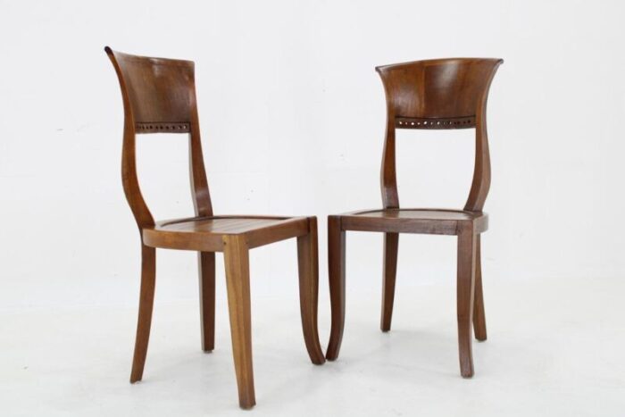 vintage teak chairs 1980s set of 2 8669