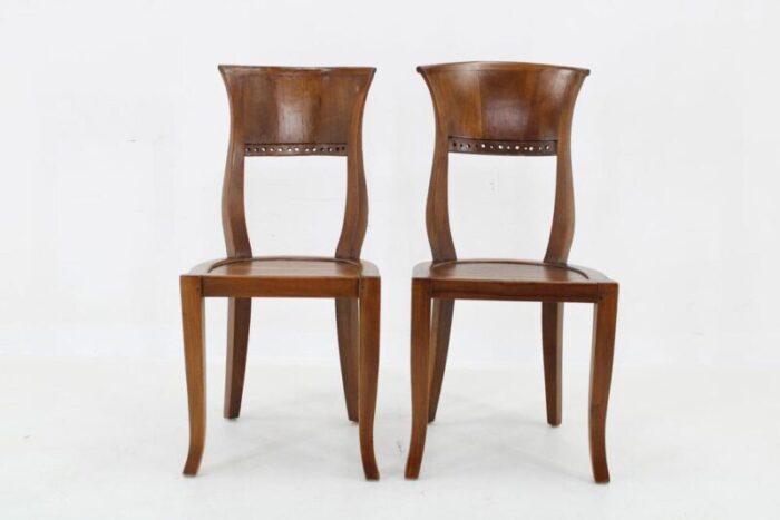 vintage teak chairs 1980s set of 2 8708