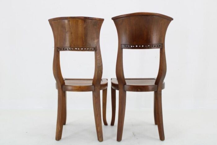 vintage teak chairs 1980s set of 2 9477