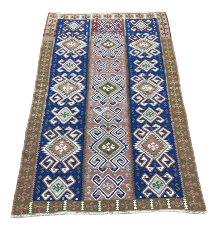 vintage turkish kilim rug 1970s 1548