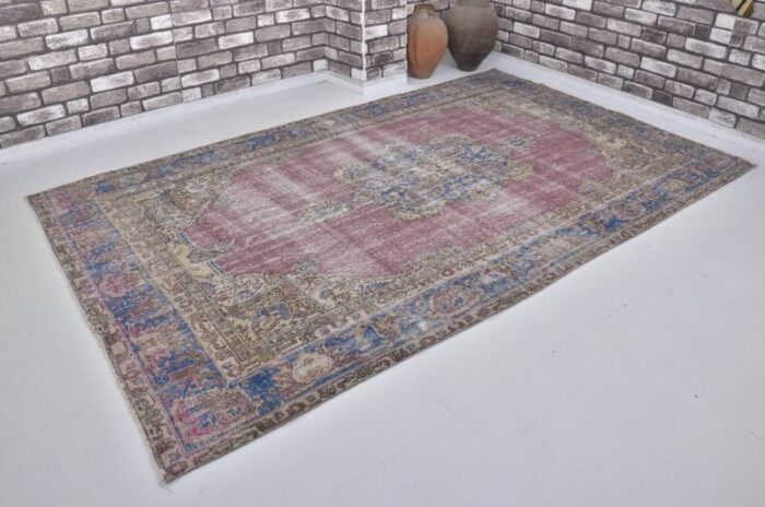 vintage turkish wool rug 1960s 1555