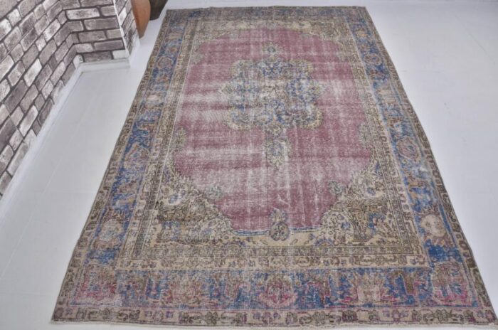 vintage turkish wool rug 1960s 3160