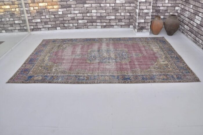 vintage turkish wool rug 1960s 7910