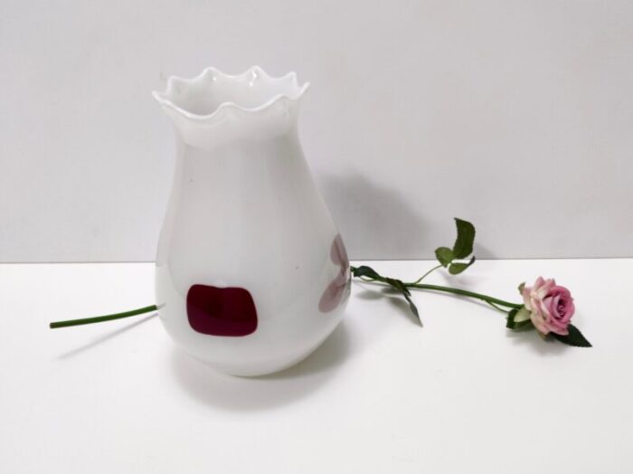 vintage white murano glass vase by dino martens for aureliano toso 1950s 3805