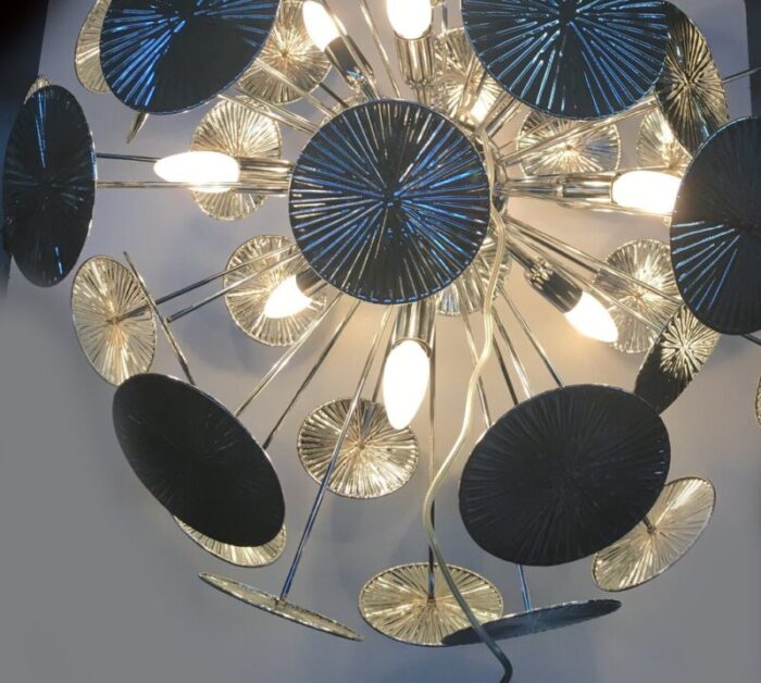 water lily brass sputnik chandelier from murano glass 3