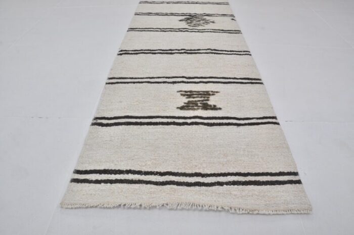 white anatolian hemp kilim rug 1960 1985